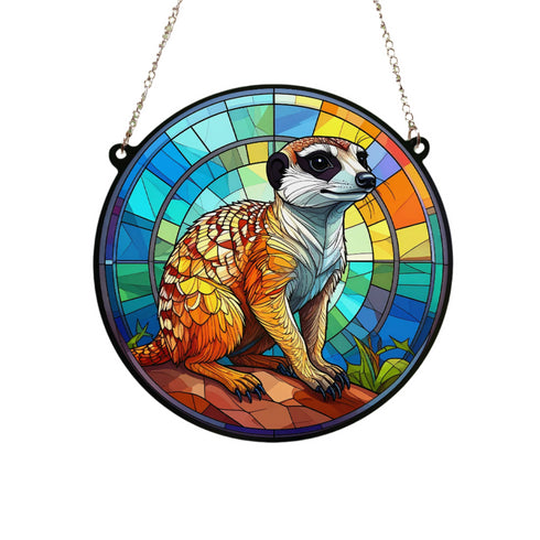 Meerkat Stained Glass Effect Suncatcher